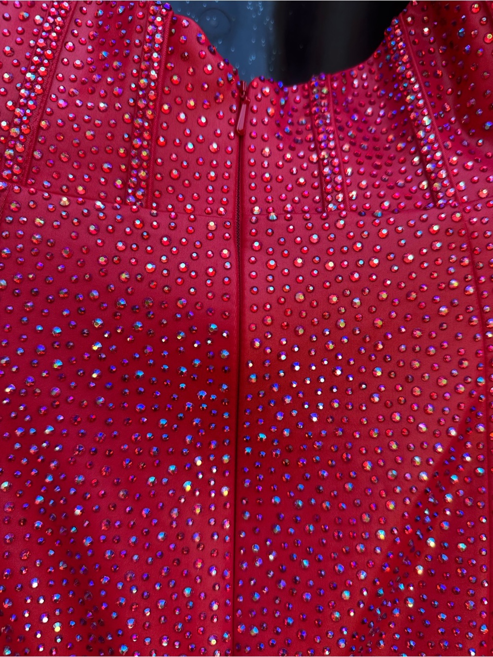 $$$$ NEW JOVANI RED STUNNING SPARKLING CRYSTAL GLASS BEADED GOWN/DRESS NEW!!! - Picture 13 of 13